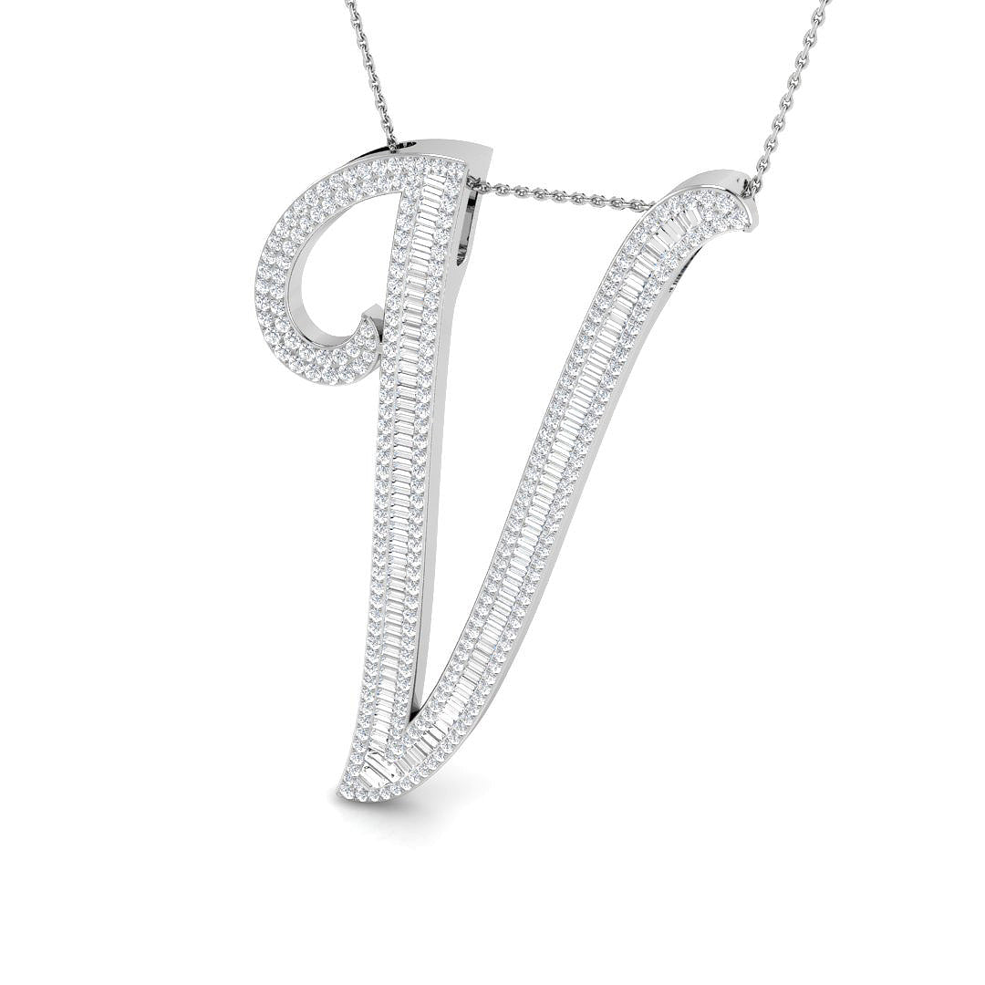 Initials Diamond Ring 1.7ct–2.45ct – SP5948-V – 18k White Gold