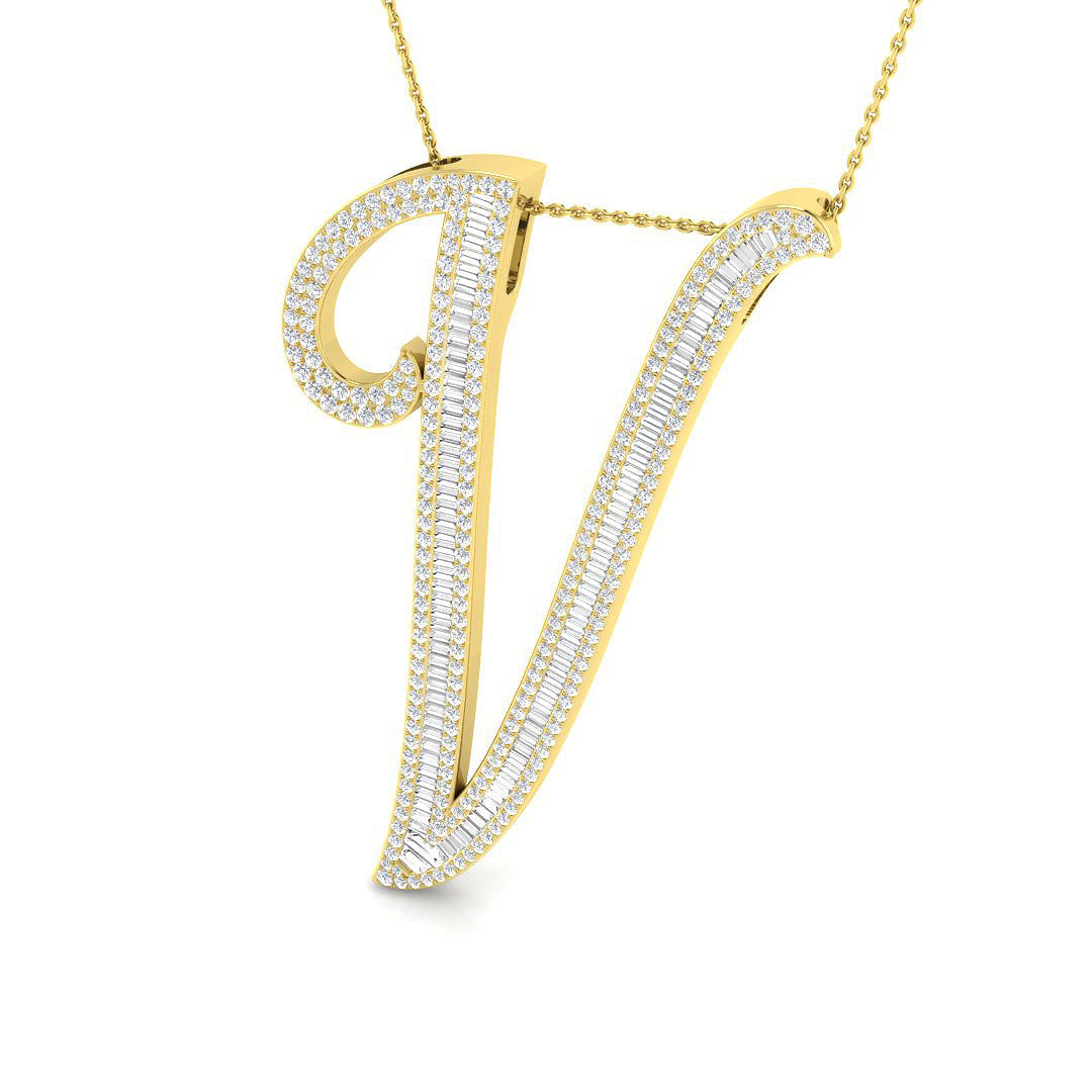Initials Diamond Ring 1.7ct–2.45ct – SP5948-V – 18k Yellow Gold