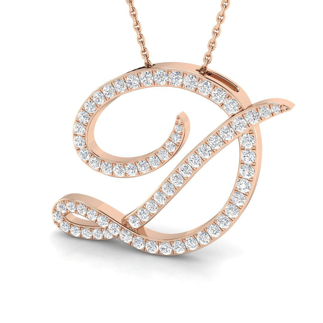 Initials Diamond Ring 0.39ct–1.69ct – SP4909-D – 18k Rose Gold