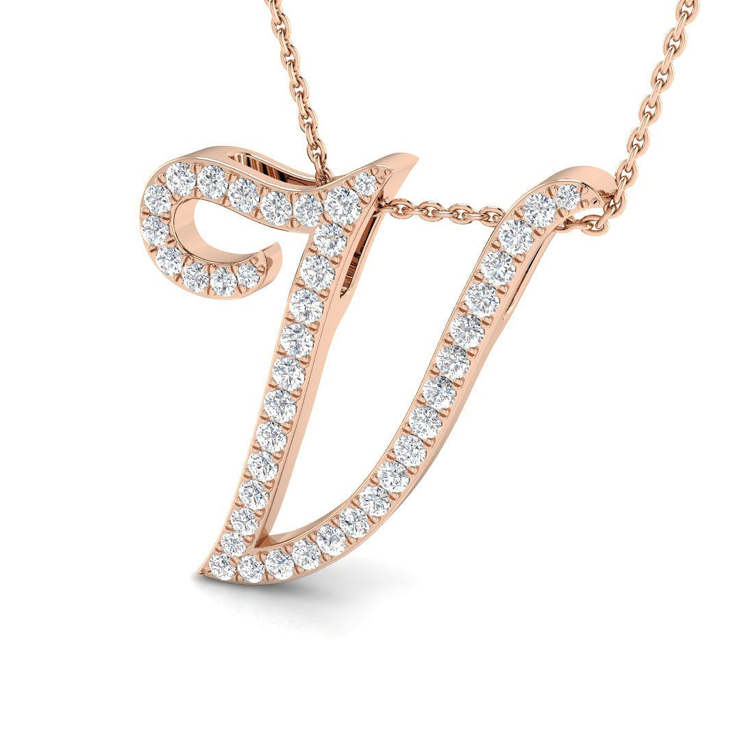 Initials Diamond Ring 0.29ct–1.27ct – SP4909-V – 18k Rose Gold