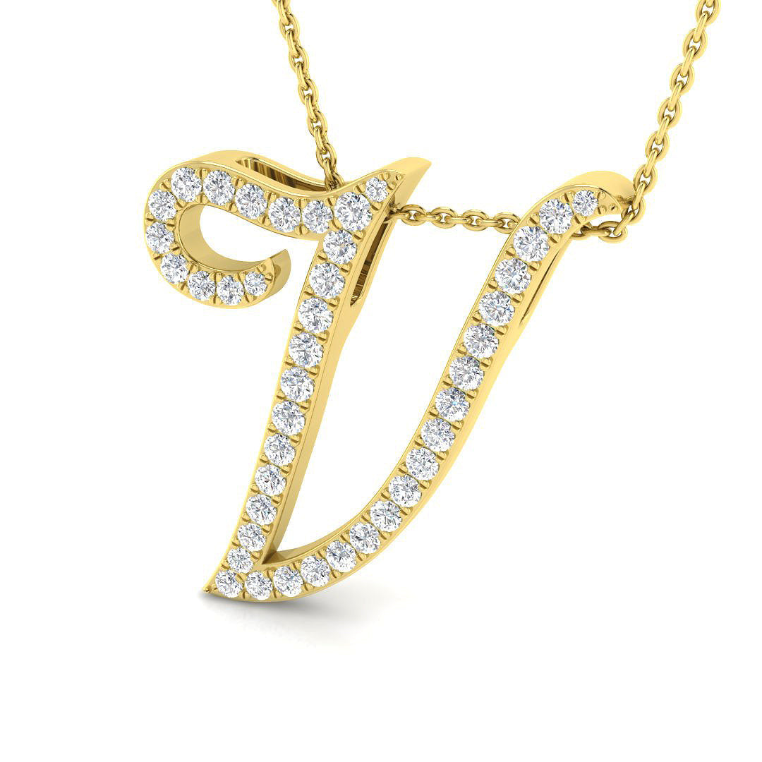 Initials Diamond Ring 0.29ct–1.27ct – SP4909-V – 18k Yellow Gold