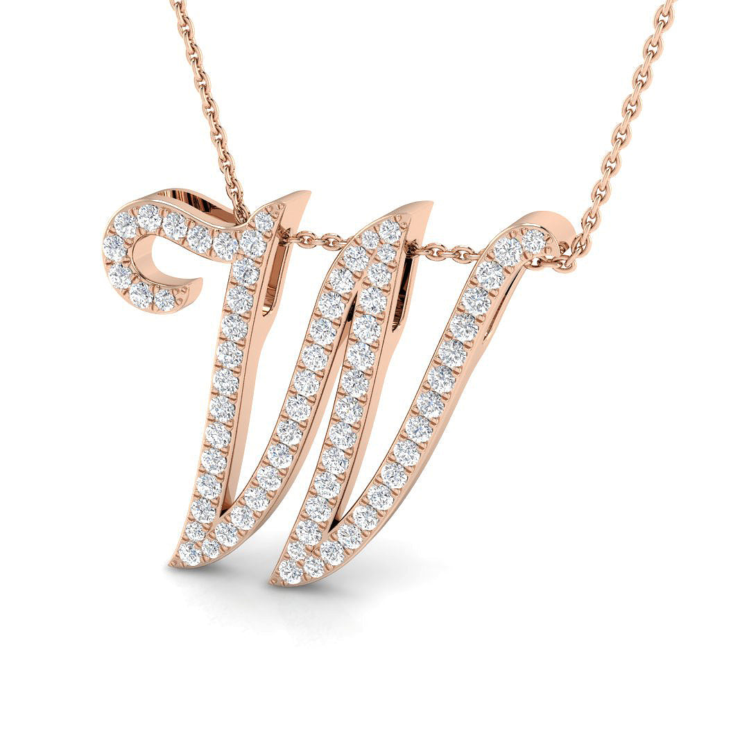 Initials Diamond Ring 0.44ct–1.74ct – SP4909-W – 18k Rose Gold