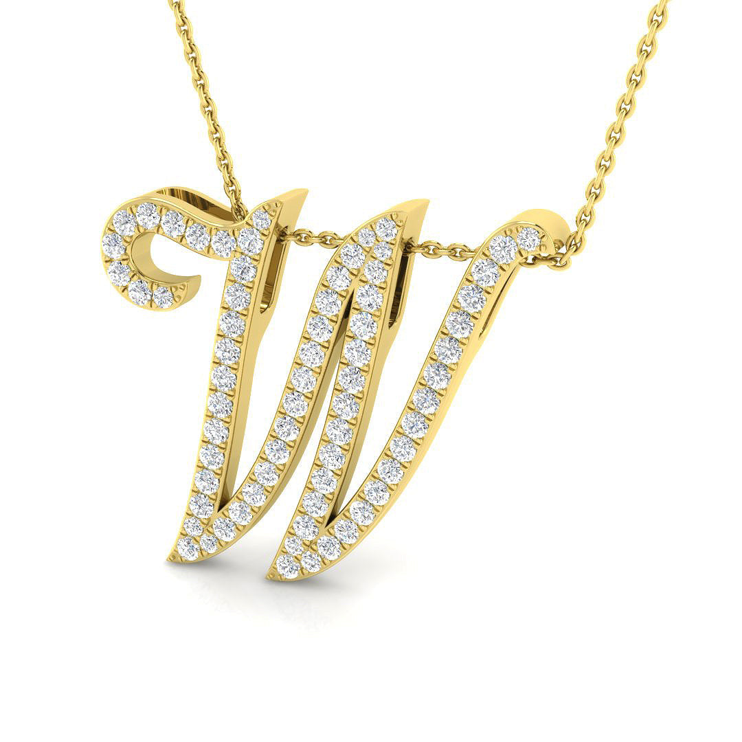 Initials Diamond Ring 0.44ct–1.74ct – SP4909-W – 18k Yellow Gold