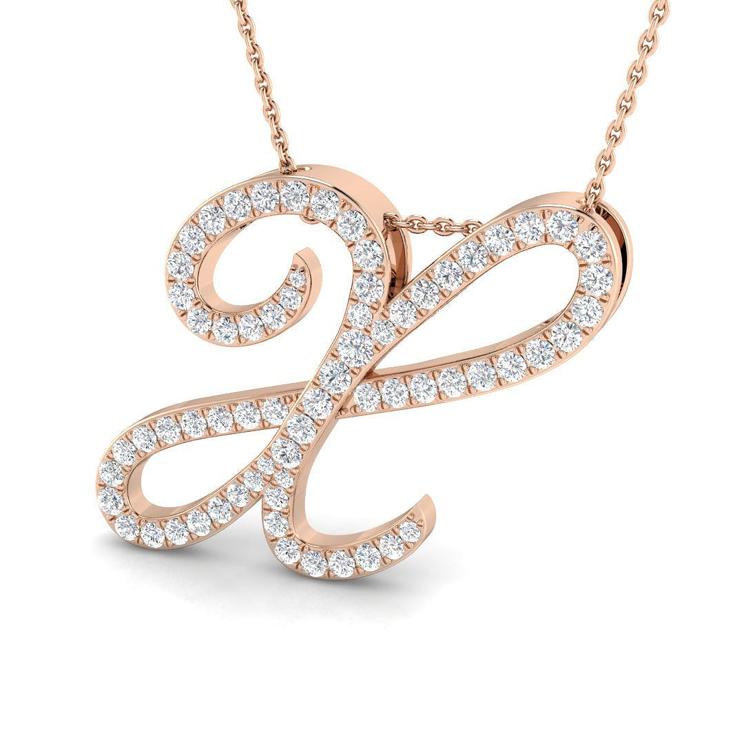 Initials Diamond Ring 0.46ct–1.87ct – SP4909-X – 18k Rose Gold