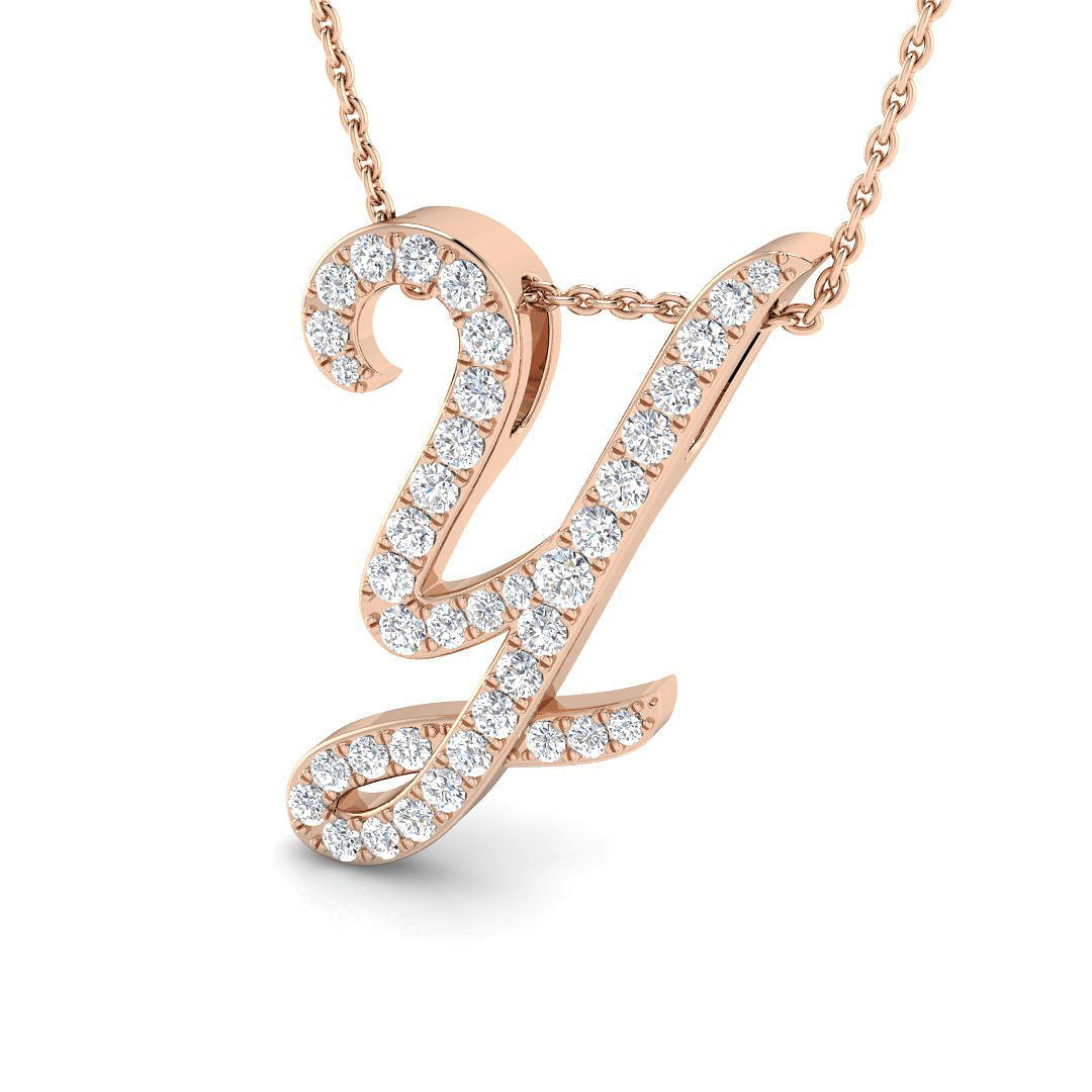 Initials Diamond Ring 0.18ct–1.07ct – SP4909-Y – 18k Rose Gold