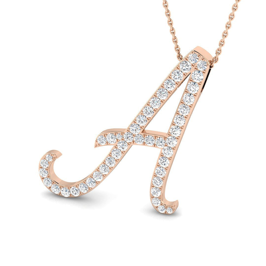 Initials Diamond Ring 0.27ct–1.24ct – SP4909-A – 18k Rose Gold