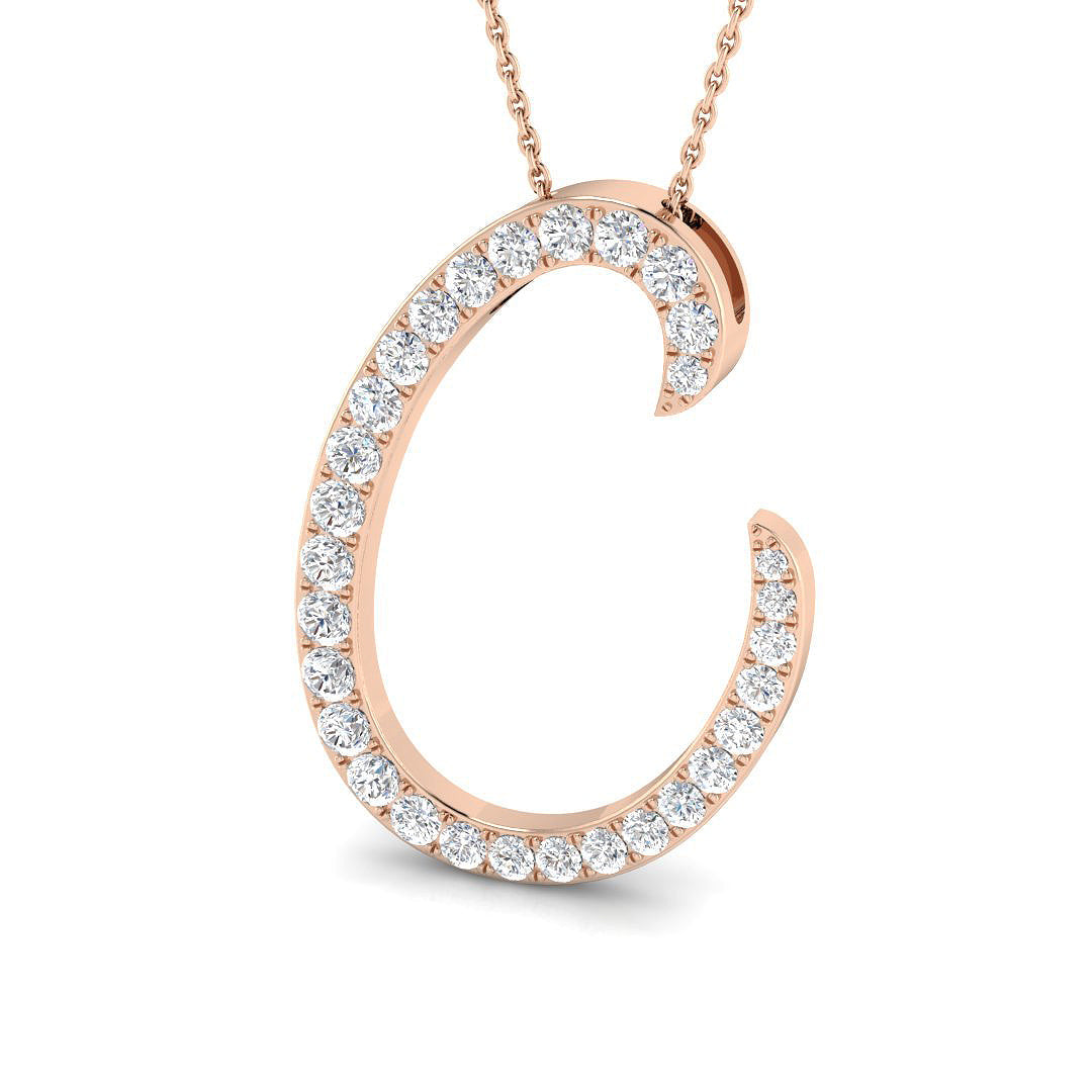 Initials Diamond Ring 0.3ct–1.29ct – SP4909-C – 18k Rose Gold