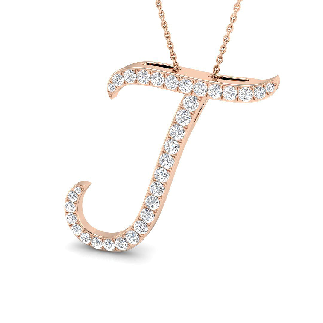 Initials Diamond Ring 0.55ct–1.03ct – SP4945-J – 18k Rose Gold