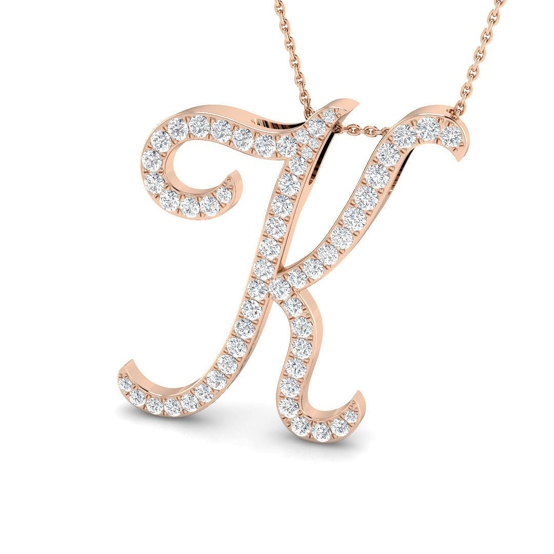 Initials Diamond Ring 0.29ct–1.28ct – SP5820-K – 18k Rose Gold