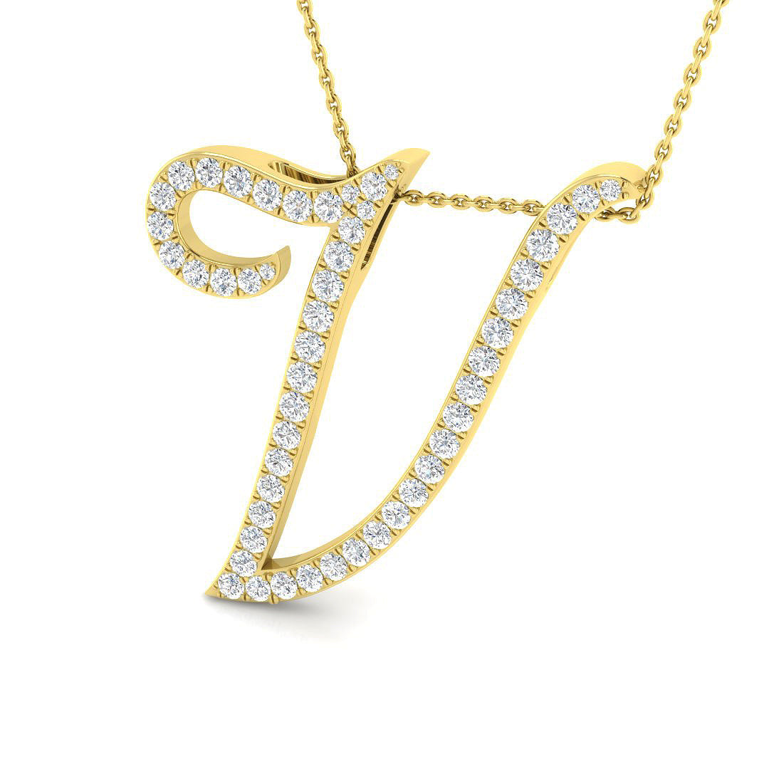 Initials Diamond Ring 0.29ct–1.27ct – SP4909-V – 18k Yellow Gold