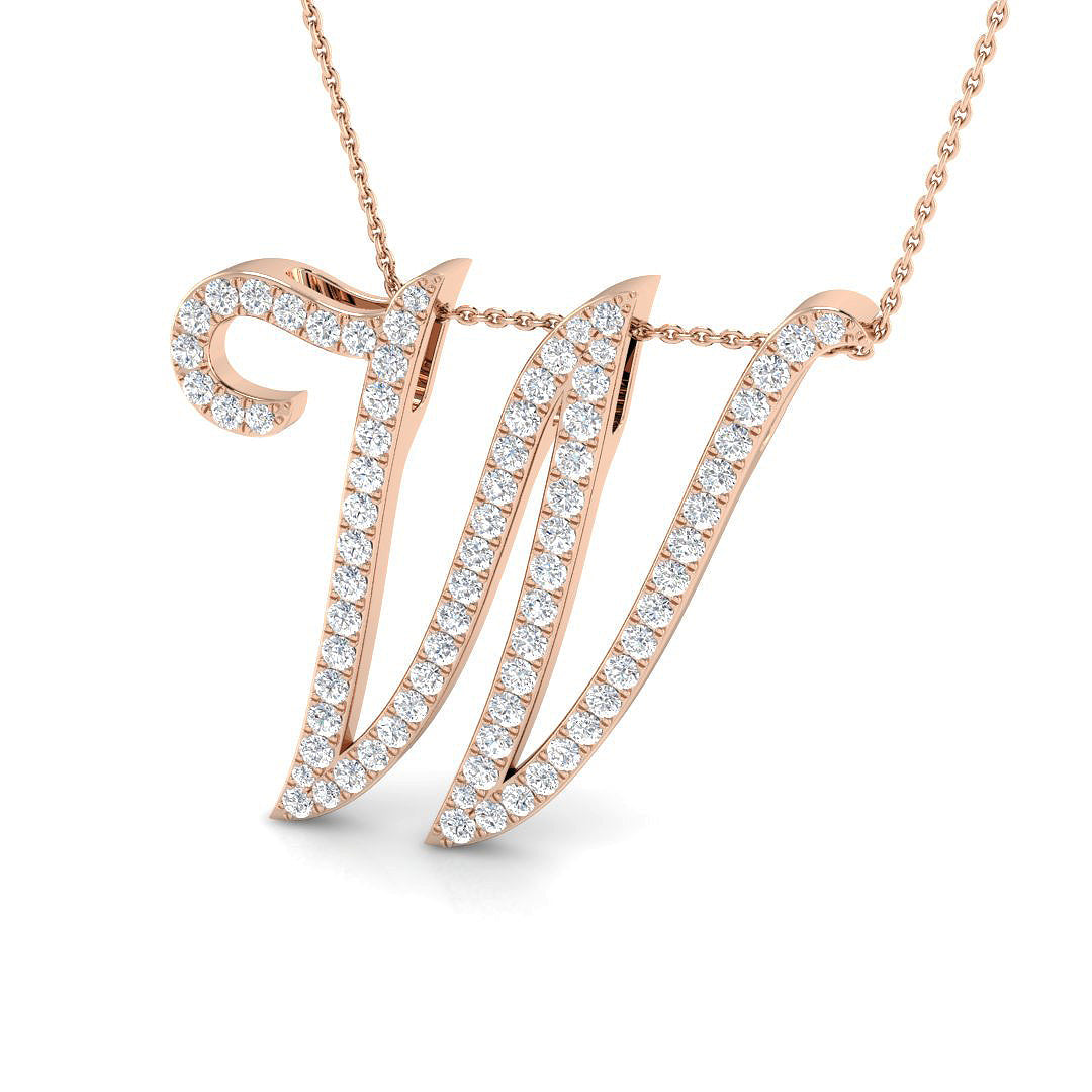 Initials Diamond Ring 0.44ct–1.74ct – SP4909-W – 18k Rose Gold