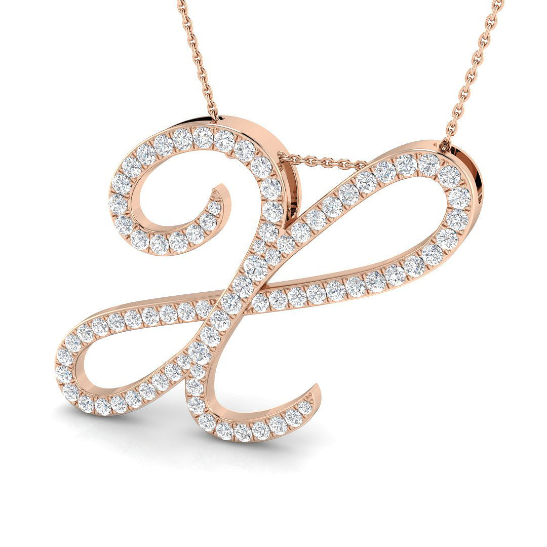 Initials Diamond Ring 0.46ct–1.87ct – SP4909-X – 18k Rose Gold