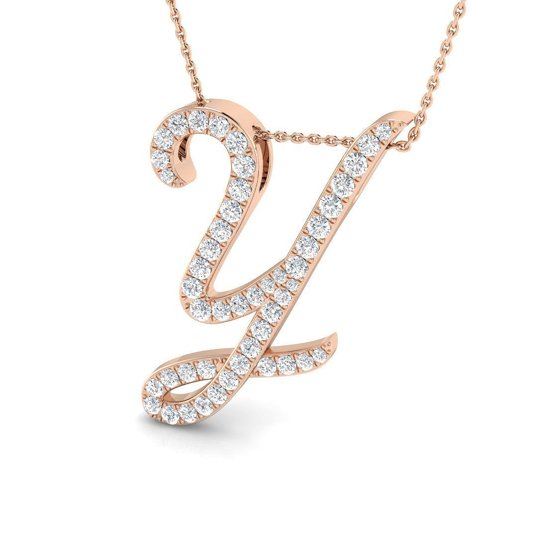 Initials Diamond Ring 0.18ct–1.07ct – SP4909-Y – 18k Rose Gold