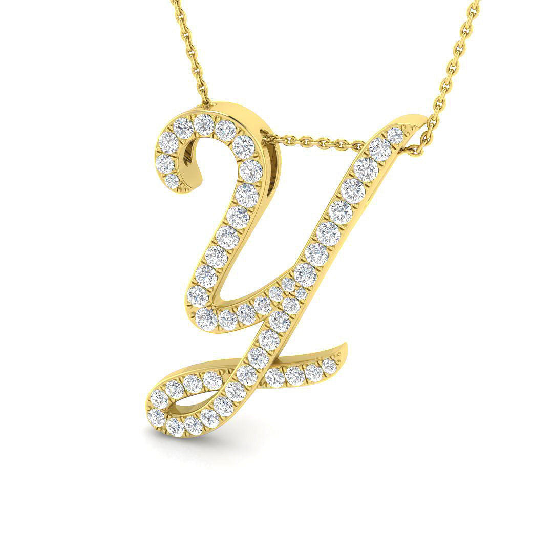 Initials Diamond Ring 0.18ct–1.07ct – SP4909-Y – 18k Yellow Gold