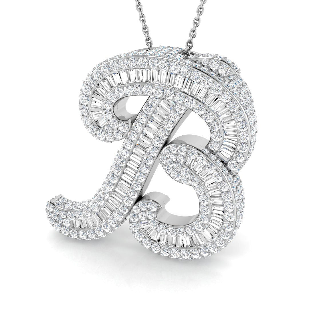 Initials Diamond Ring 3.55ct – SP6069-B – 18k White Gold
