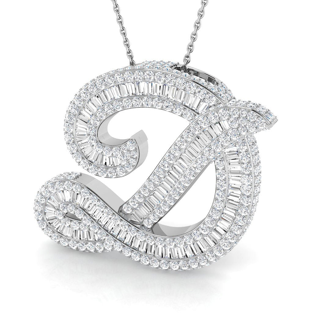 Initials Diamond Ring 3.95ct – SP6069-D – 18k White Gold