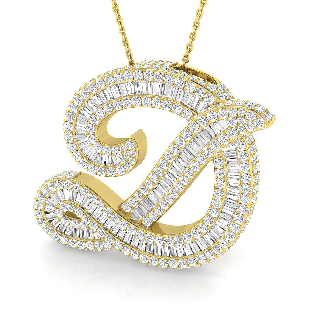 Initials Diamond Ring 3.95ct – SP6069-D – 18k Yellow Gold