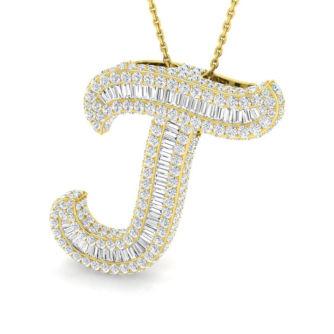 Initials Diamond Ring 3.05ct – SP6069-J – 18k Yellow Gold