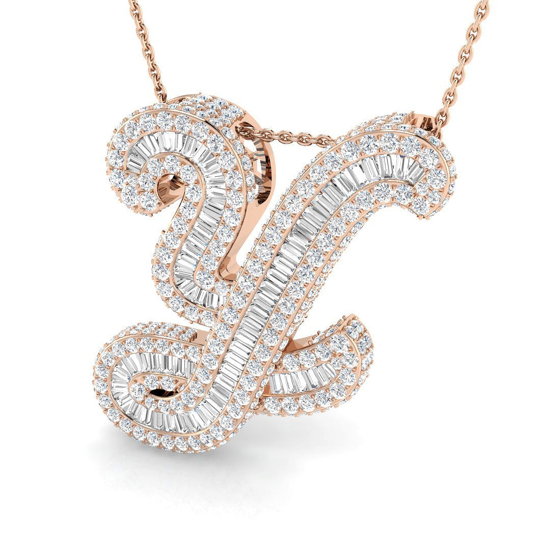 Initials Diamond Ring 3.15ct – SP6069-Y – 18k Rose Gold