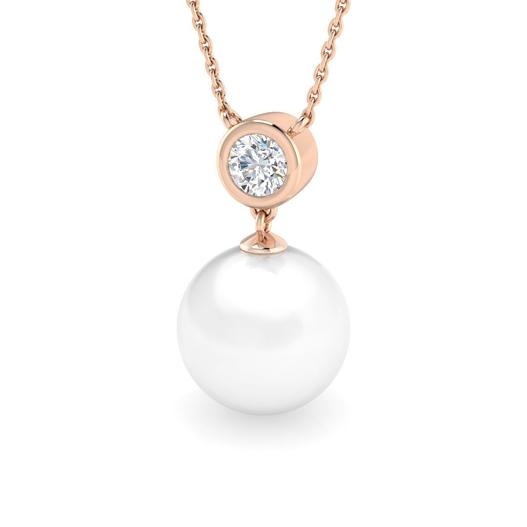 Pearl Diamond Ring 6.6ct – SP6115~PL – 18k Rose Gold