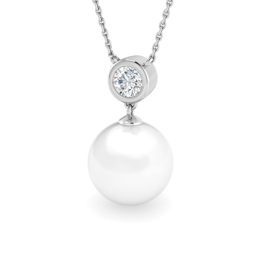 Pearl Diamond Ring 6.6ct – SP6115~PL – 18k White Gold