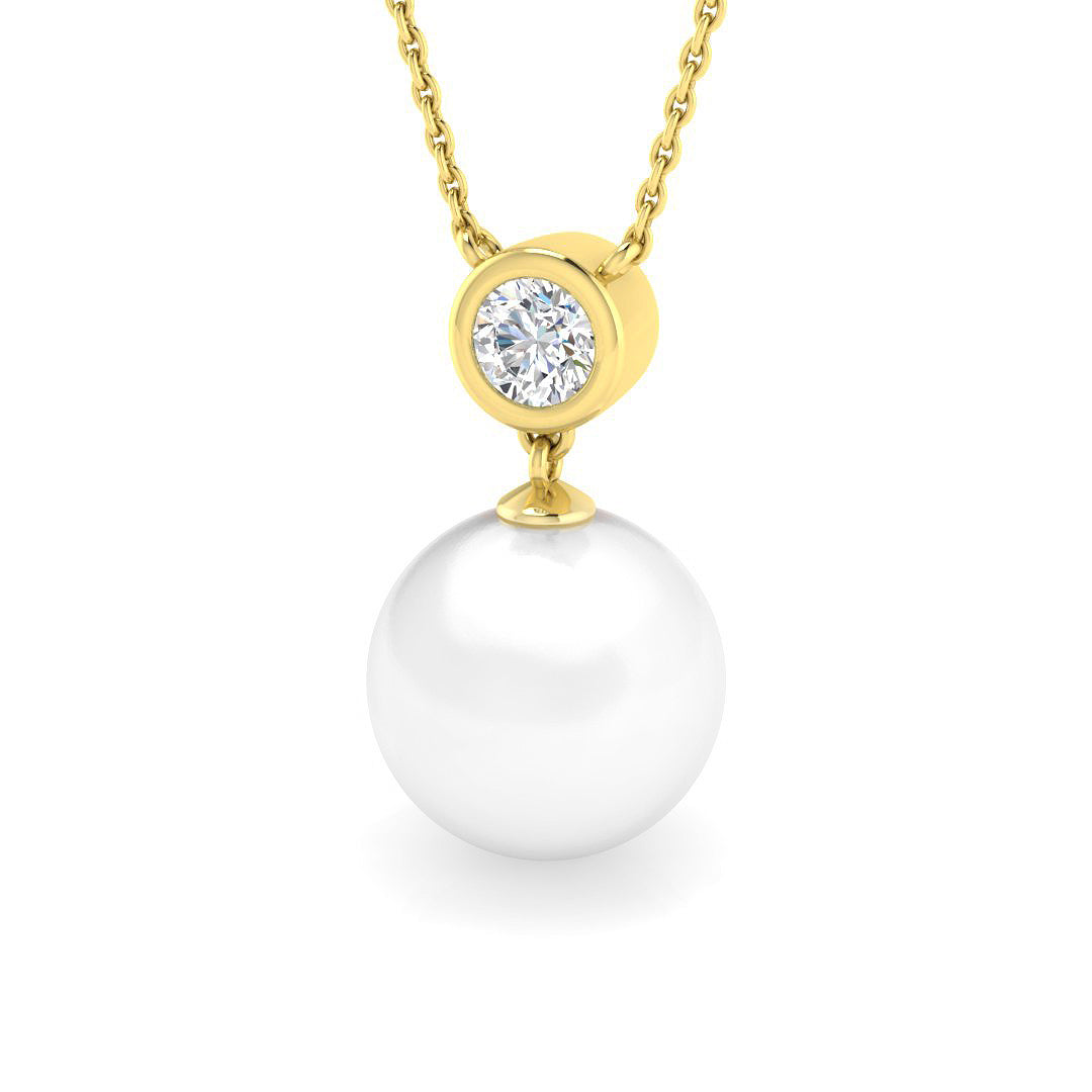 Pearl Diamond Ring 6.6ct – SP6115~PL – 18k Yellow Gold