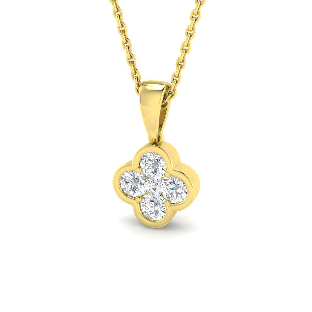 Clover Diamond Ring 0.43ct – SP6177 – 18k Yellow Gold