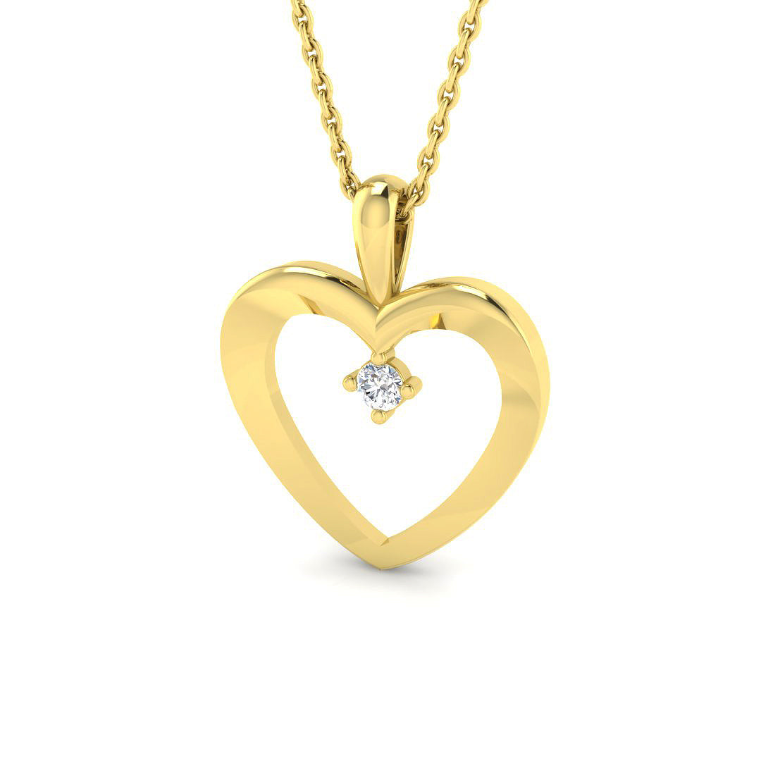 Heart Diamond Ring 0.02ct–0.05ct – SP6309 – 18k Yellow Gold