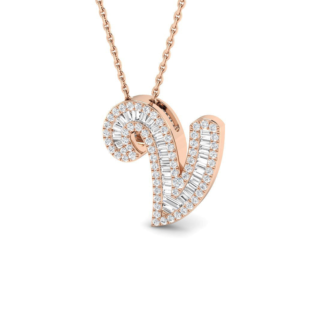 Initials Diamond Ring 0.39ct – SP6643-V – 18k Rose Gold