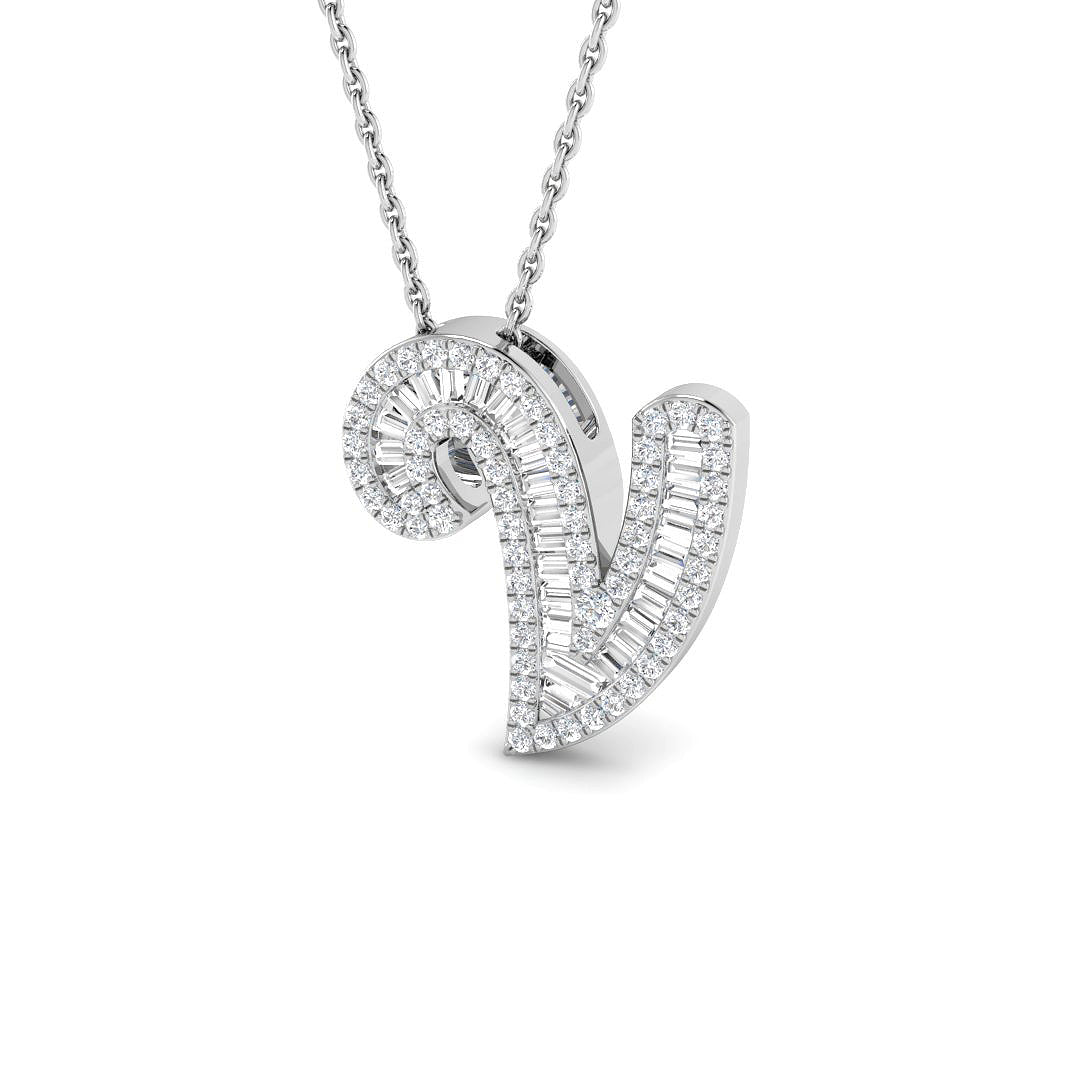 Initials Diamond Ring 0.39ct – SP6643-V – 18k White Gold