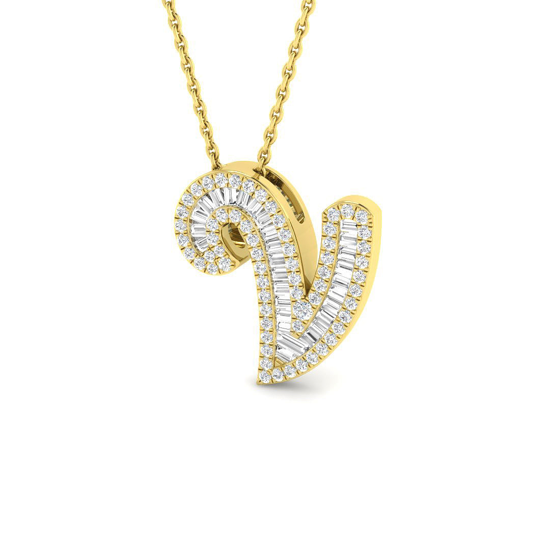 Initials Diamond Ring 0.39ct – SP6643-V – 18k Yellow Gold