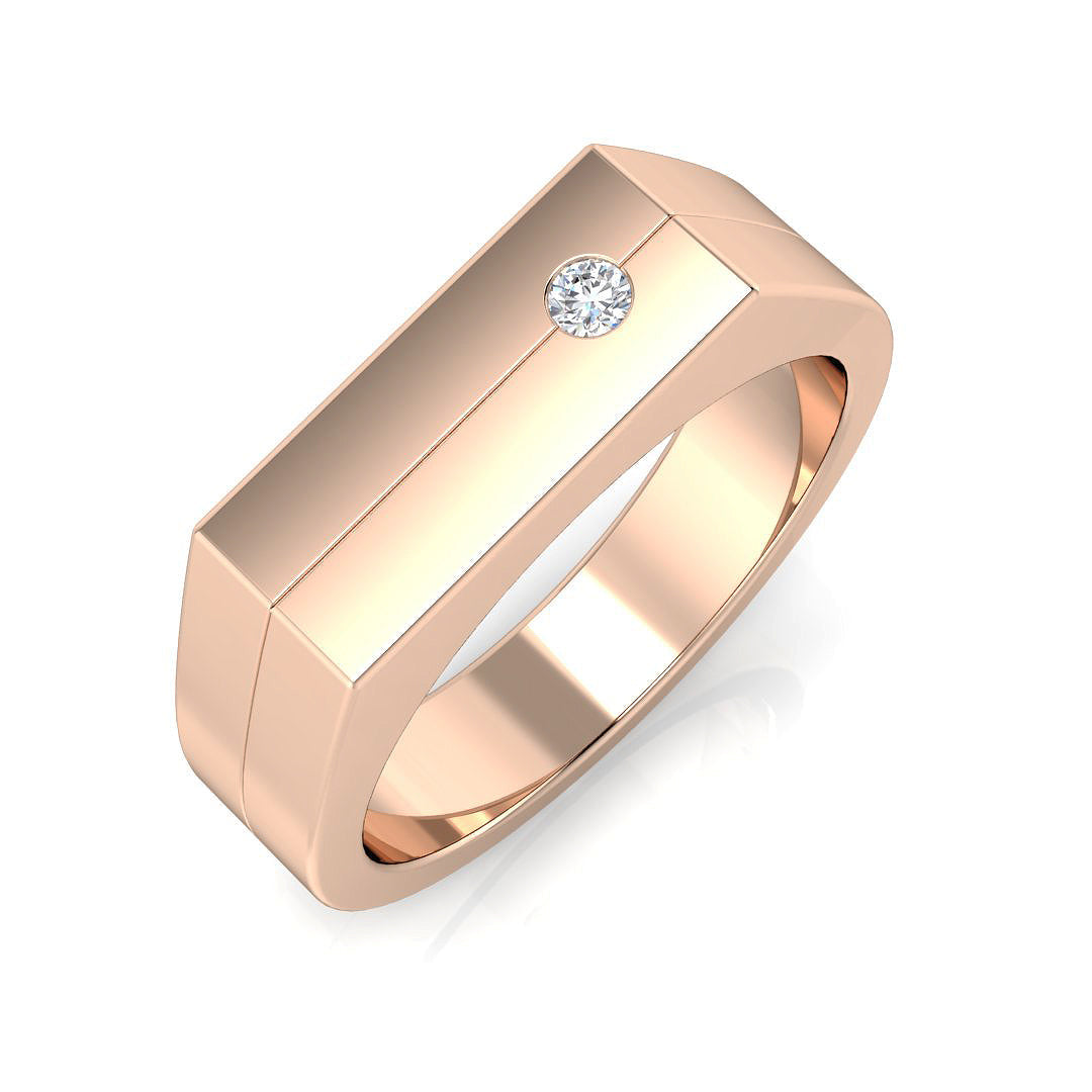 Signet Diamond Ring 0.06ct–0.07ct – SR1524A – 18k Rose Gold