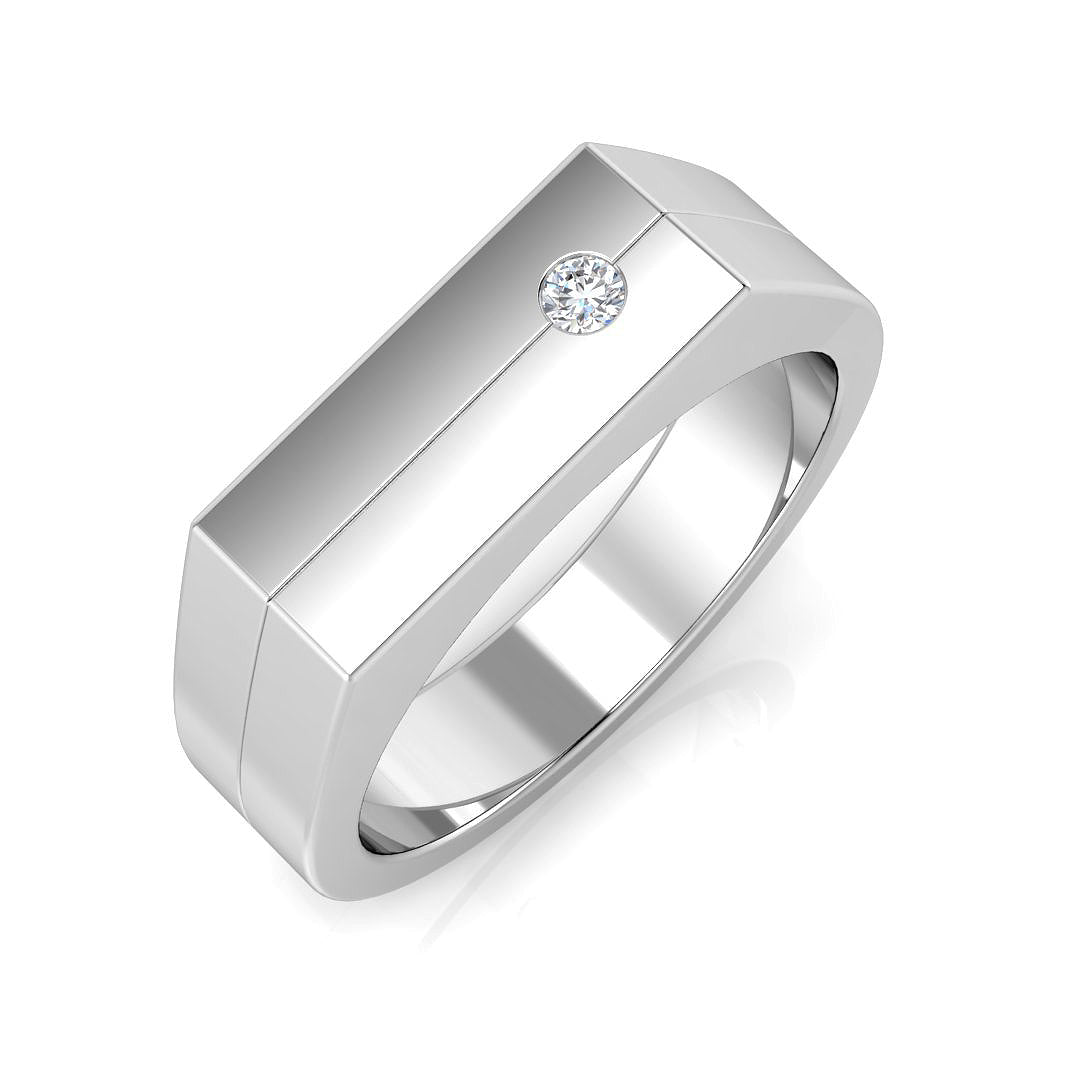 Signet Diamond Ring 0.06ct–0.07ct – SR1524A – 18k White Gold