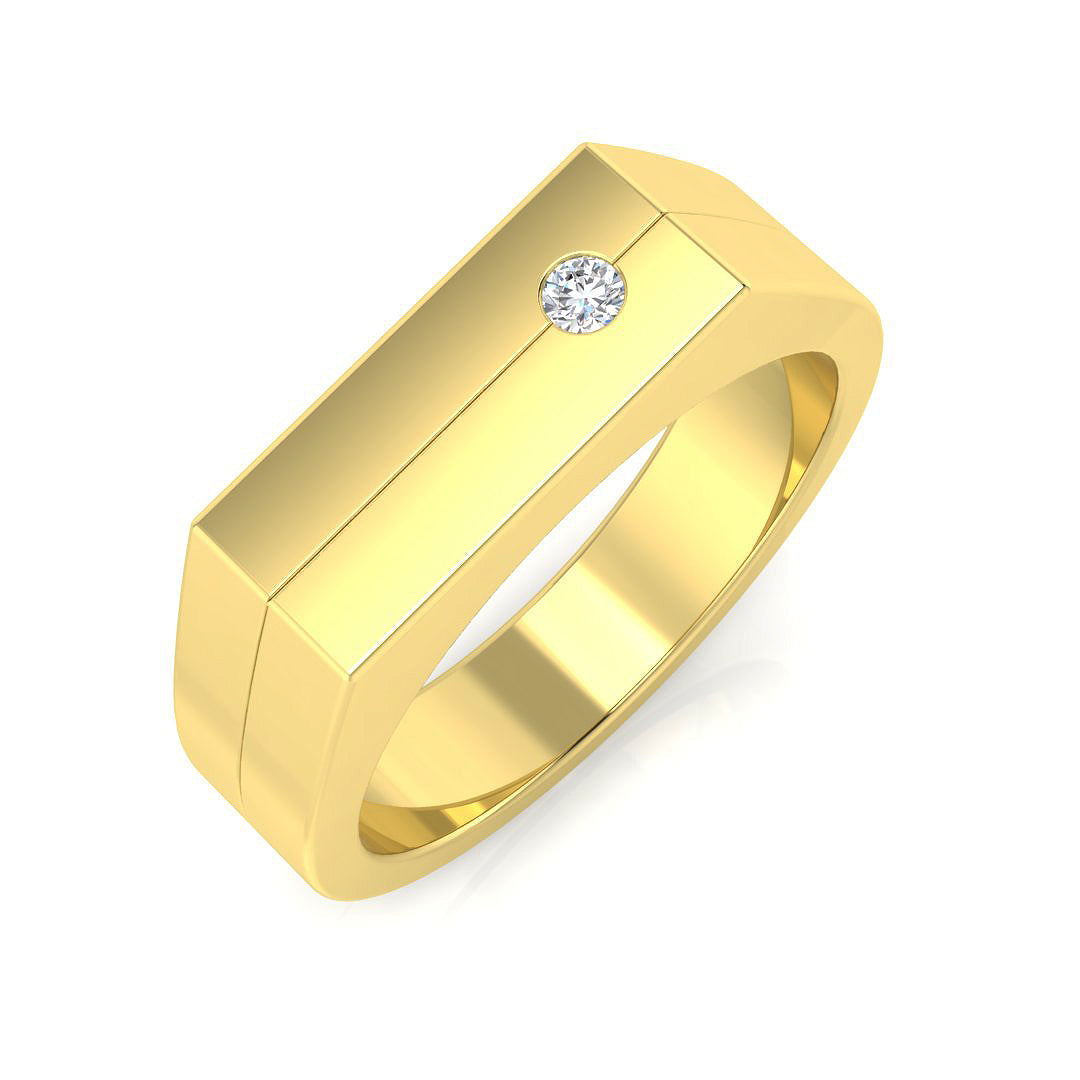 Signet Diamond Ring 0.06ct–0.07ct – SR1524A – 18k Yellow Gold