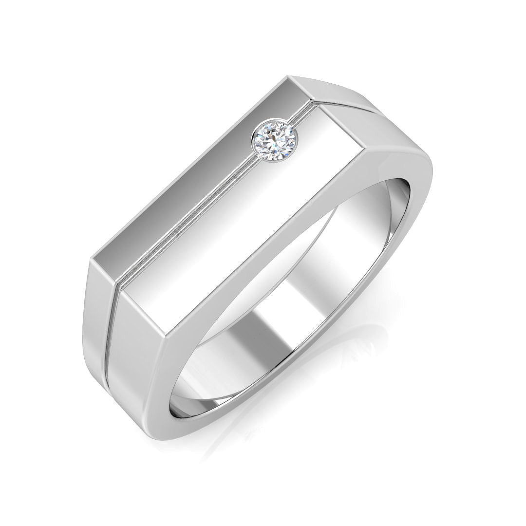 Signet Diamond Ring 0.06ct – SR1524 – 18k White Gold