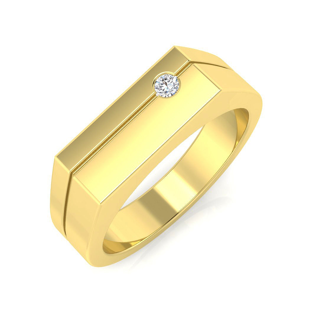 Signet Diamond Ring 0.06ct – SR1524 – 18k Yellow Gold