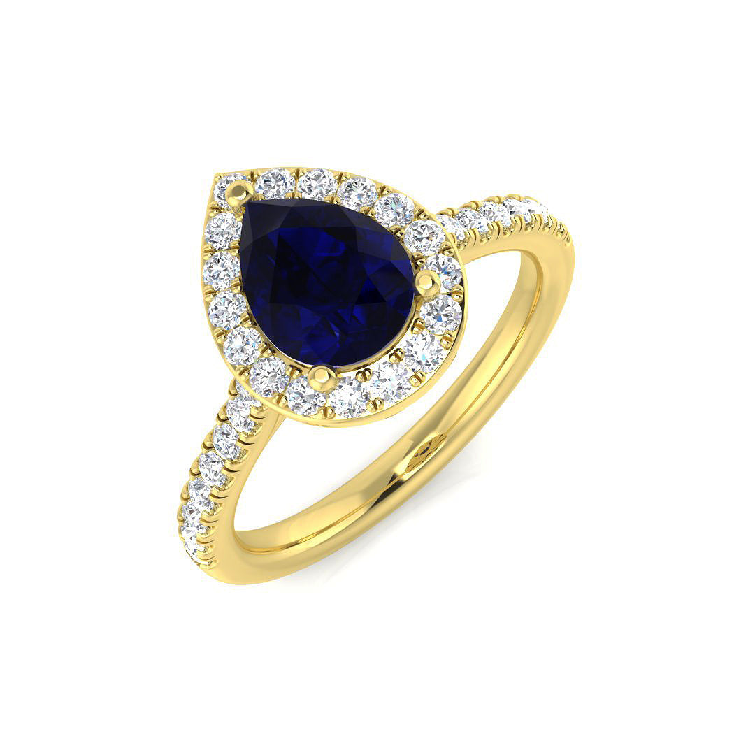Blue Sapphire Diamond Ring 1.54ct–4.86ct – SR21~BS – 18k Yellow Gold