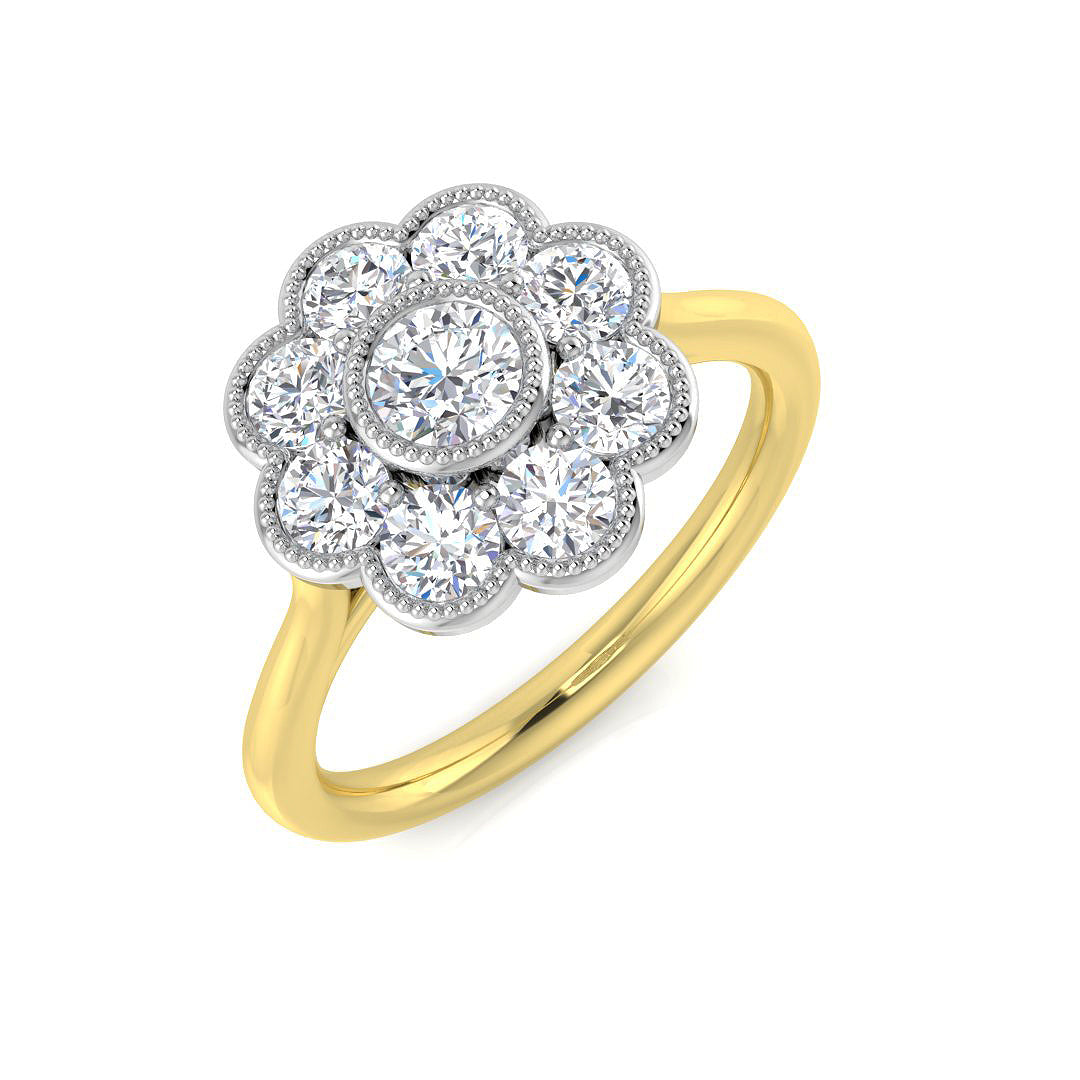 Multi Stone Diamond Ring 0.44ct–0.98ct – SR769 – 18k Yellow Gold