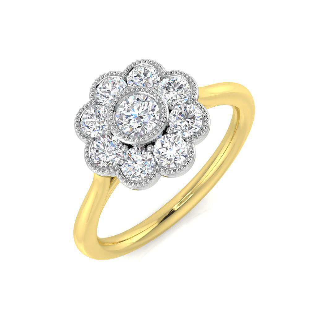 Multi Stone Diamond Ring 0.44ct–0.98ct – SR769 – 18k Yellow Gold