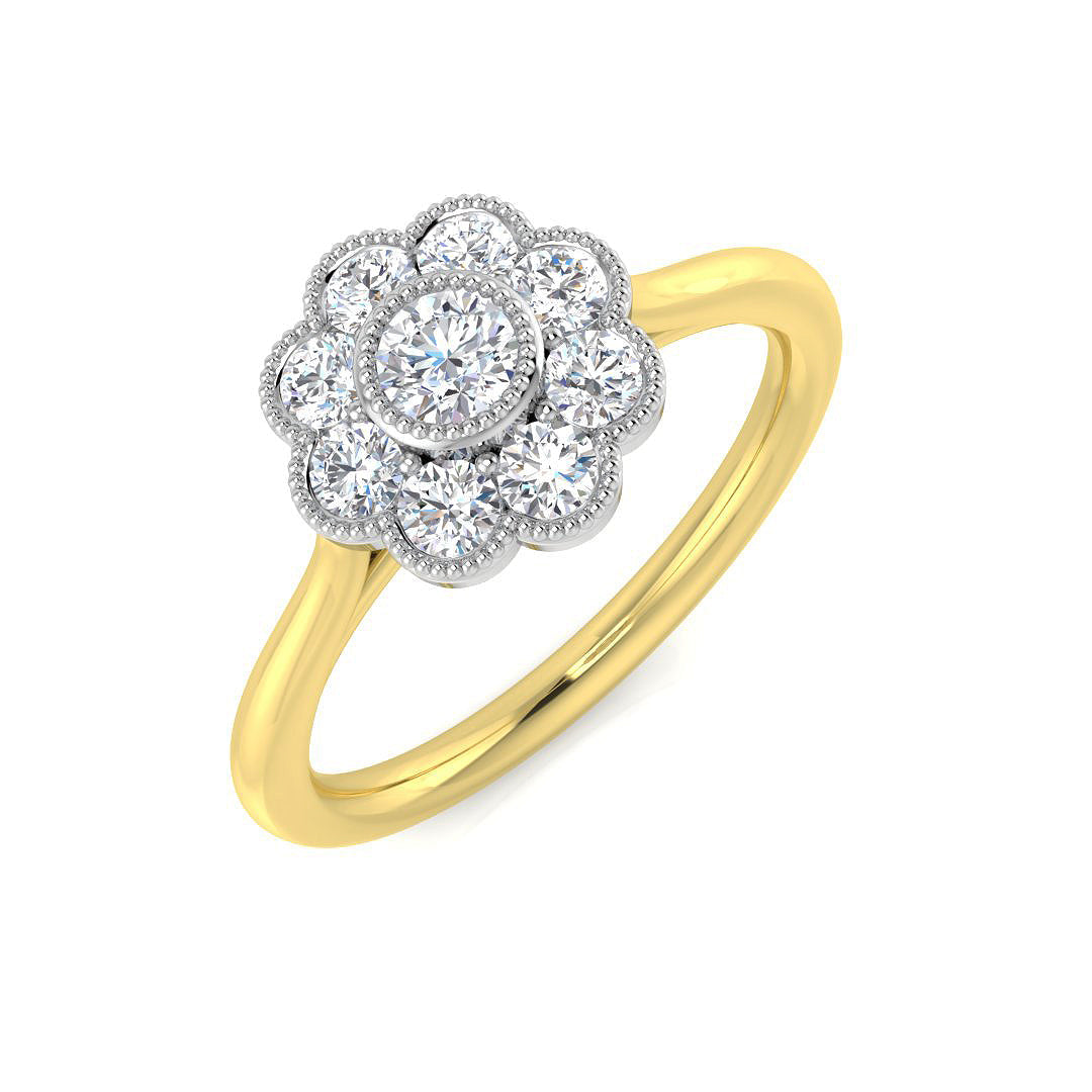Multi Stone Diamond Ring 0.44ct–0.98ct – SR769 – 18k Yellow Gold