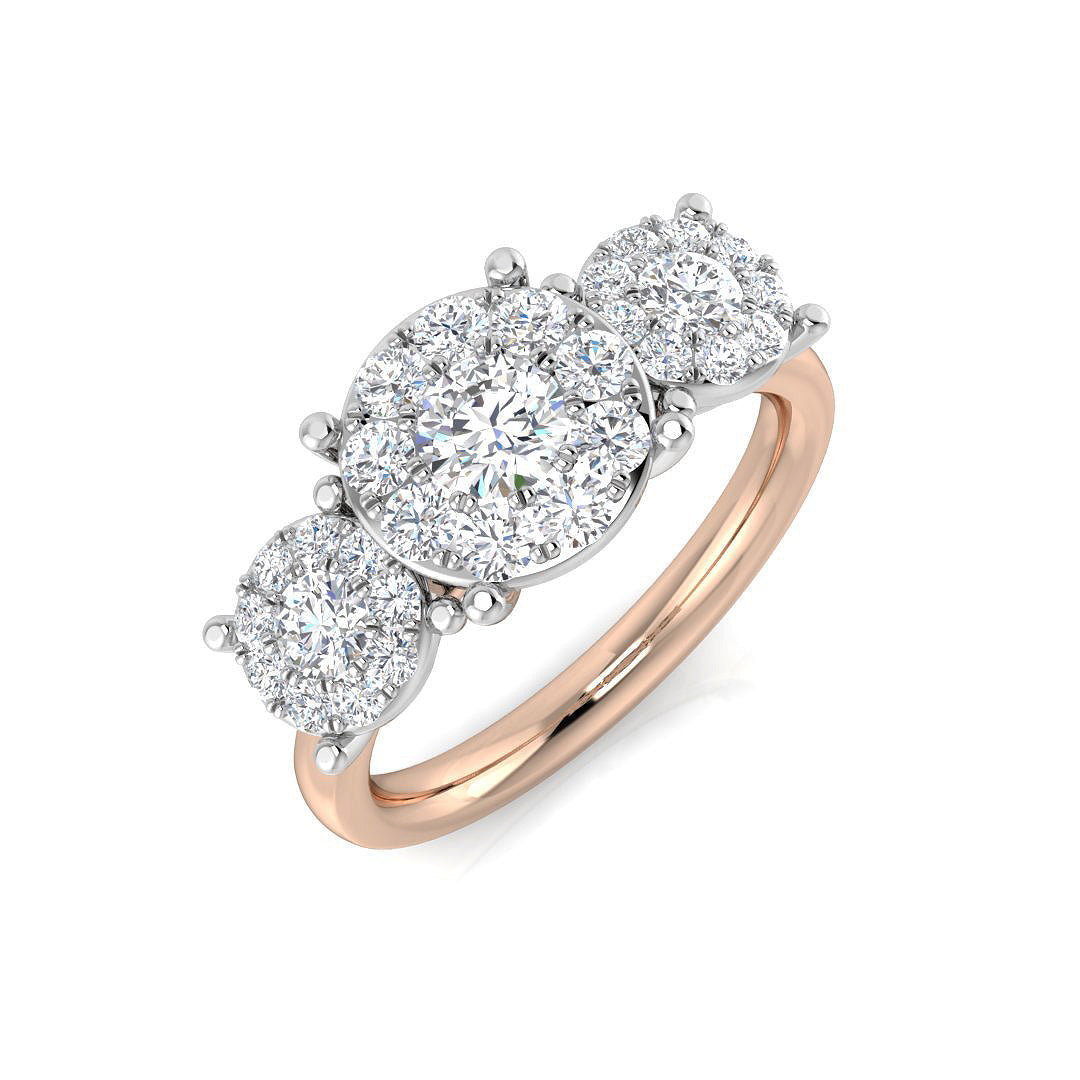 Three Stone Diamond Ring 0.5ct–1.55ct – SR805 – 18k Rose Gold