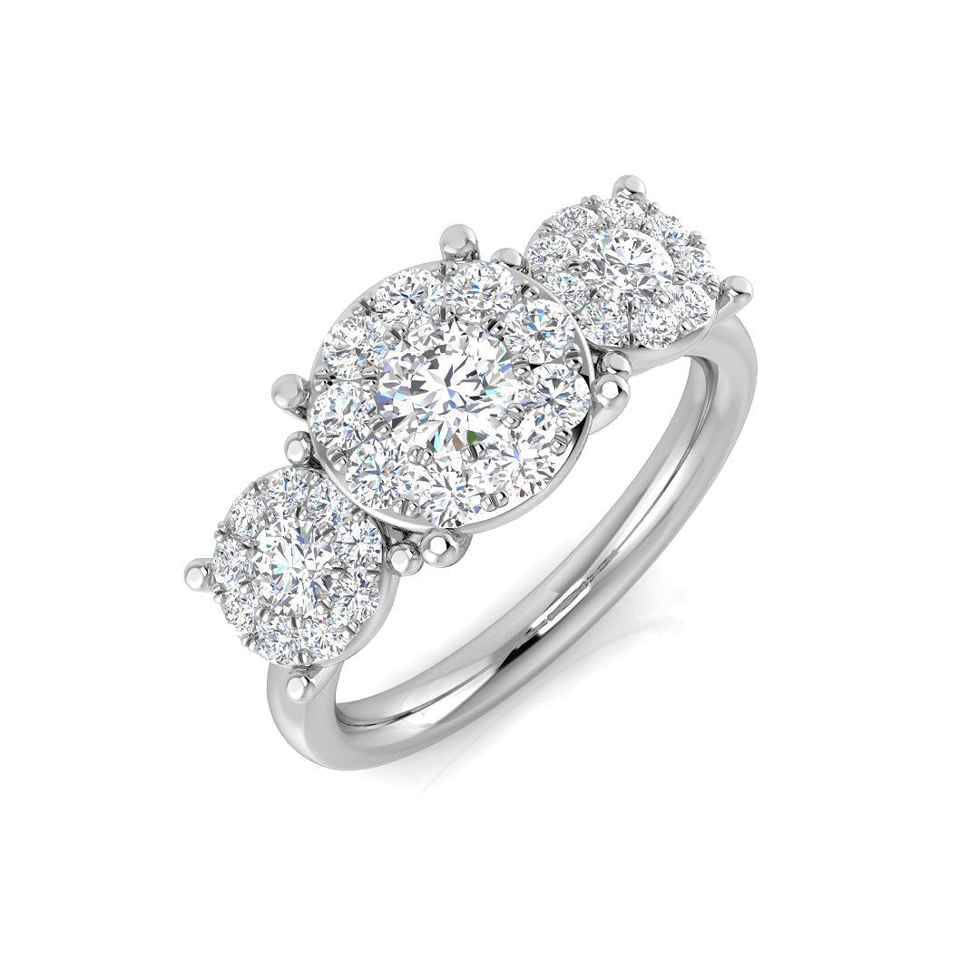 Three Stone Diamond Ring 0.5ct–1.55ct – SR805 – 18k White Gold