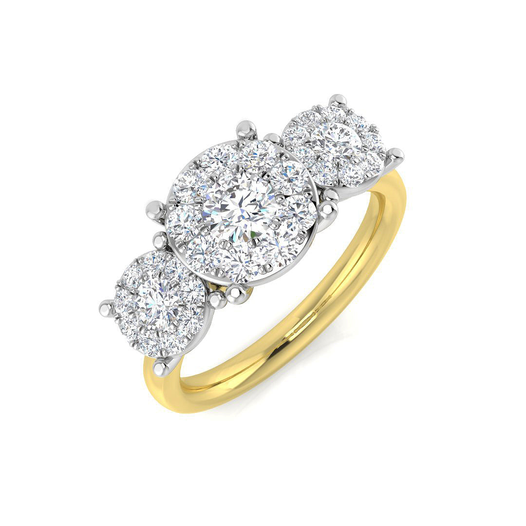Three Stone Diamond Ring 0.5ct–1.55ct – SR805 – 18k Yellow Gold