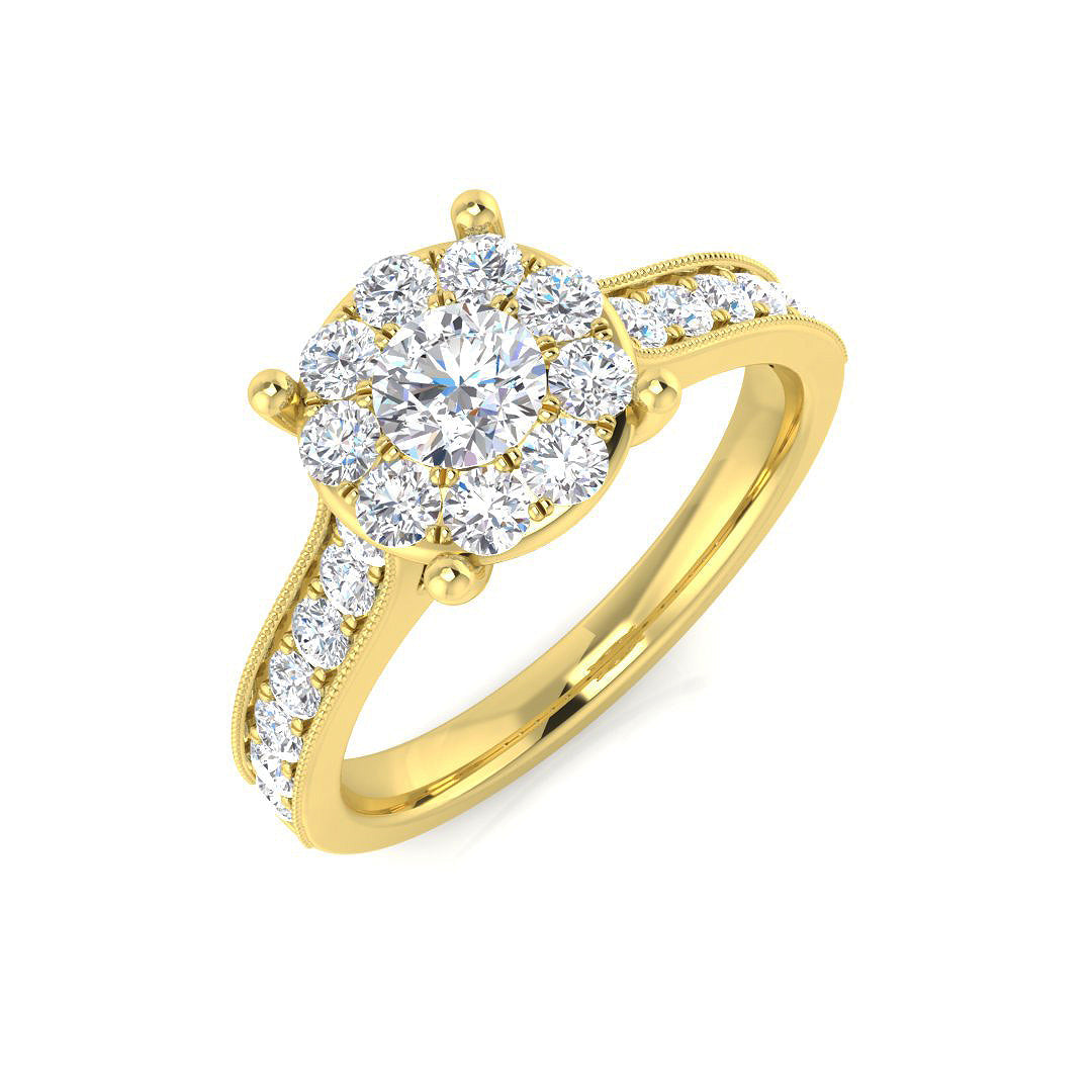 Cluster Diamond Ring 0.34ct–1.0ct – SL8405 – 18k Yellow Gold