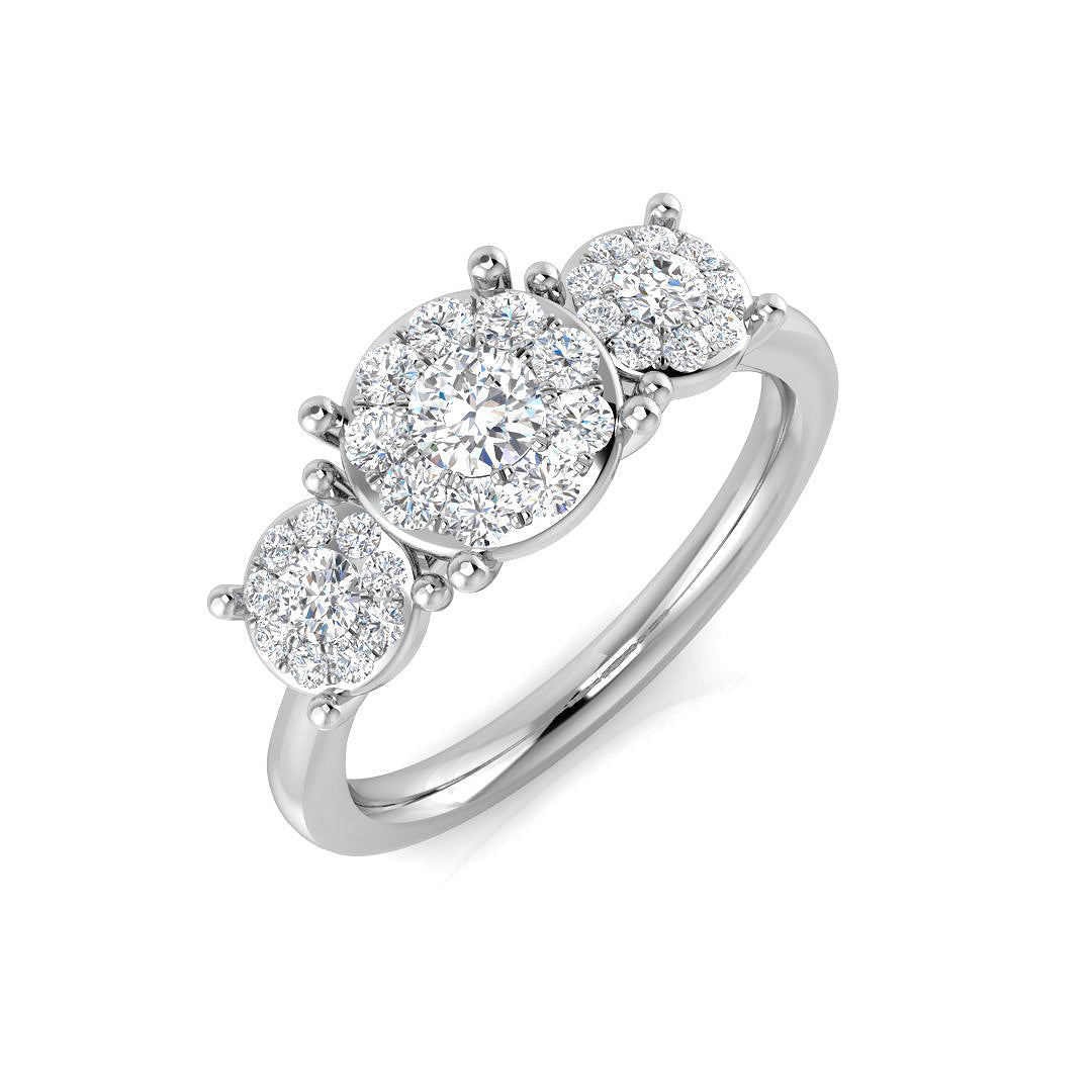 Three Stone Diamond Ring 0.5ct–1.55ct – SR805 – 18k White Gold