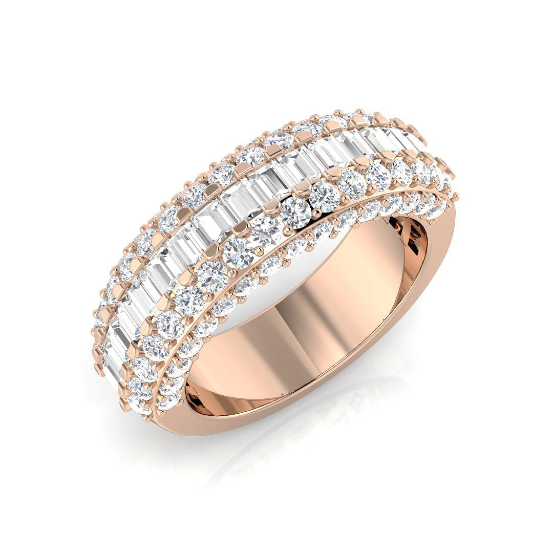Baguette & Brilliant Diamond Ring 2.49ct–3.46ct – SR1014 – 18k Rose Gold