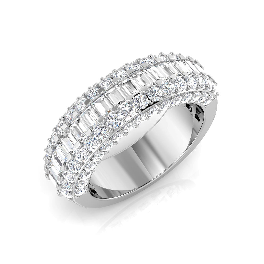 Baguette & Brilliant Diamond Ring 2.49ct–3.46ct – SR1014 – 18k White Gold