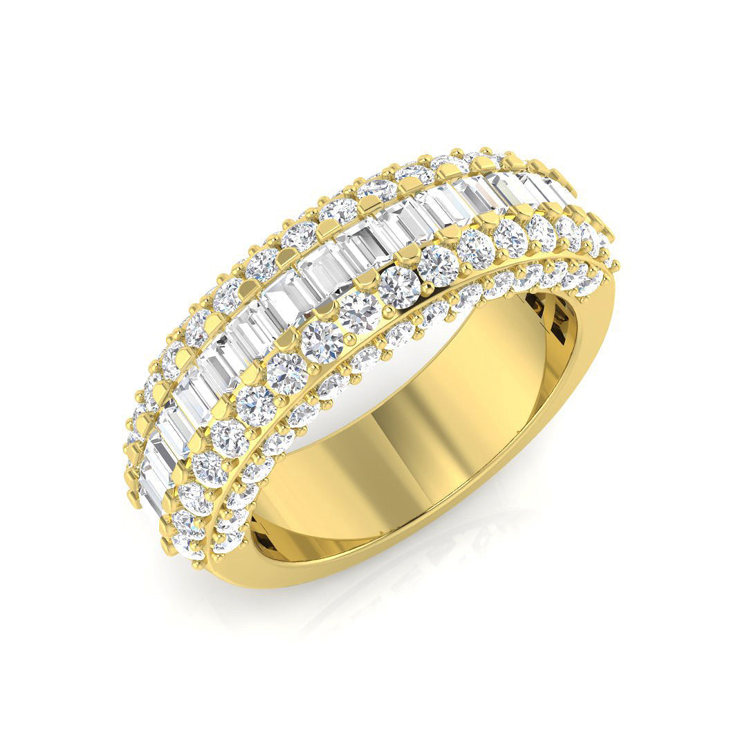 Baguette & Brilliant Diamond Ring 2.49ct–3.46ct – SR1014 – 18k Yellow Gold