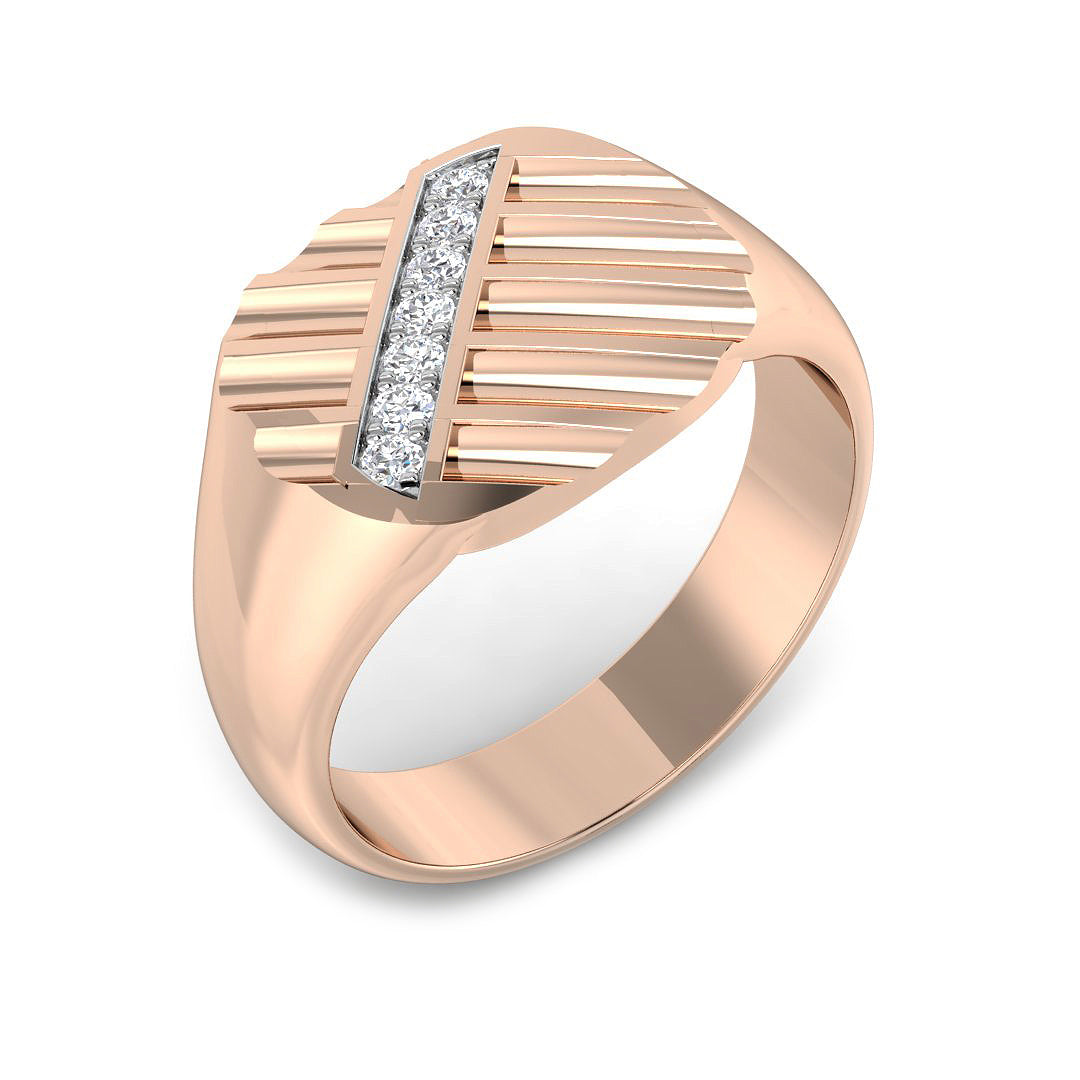 Signet Diamond Ring 0.1ct – SR1053 – 18k Rose Gold