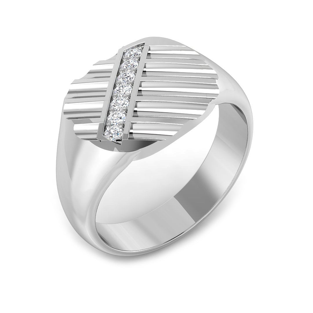 Signet Diamond Ring 0.1ct – SR1053 – 18k White Gold